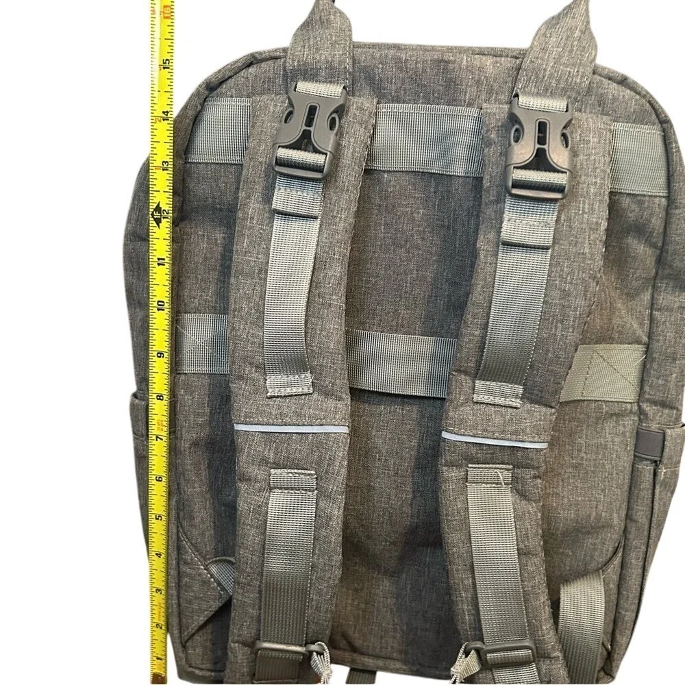 AOMAY‎ Gray Diaper Backpack with Multiple Pockets and Storage